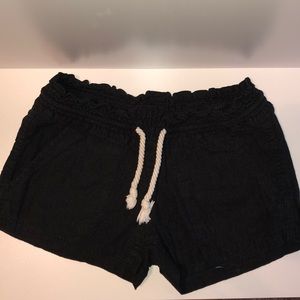 Black Linen Shorts